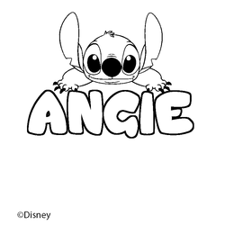 Coloraci&oacute;n del nombre ANGIE - decorado Stitch