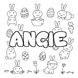 Coloraci&oacute;n del nombre ANGIE - decorado Pascua