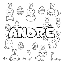 Coloraci&oacute;n del nombre ANDR&Eacute; - decorado Pascua