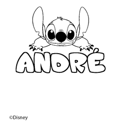 Coloraci&oacute;n del nombre ANDR&Eacute; - decorado Stitch