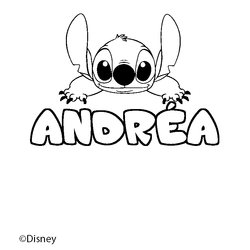 Coloraci&oacute;n del nombre ANDR&Eacute;A - decorado Stitch