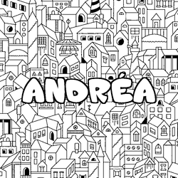 Coloraci&oacute;n del nombre ANDR&Eacute;A - decorado ciudad