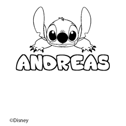 Coloraci&oacute;n del nombre ANDREAS - decorado Stitch