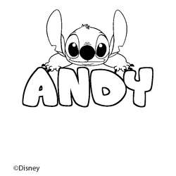 Coloraci&oacute;n del nombre ANDY - decorado Stitch