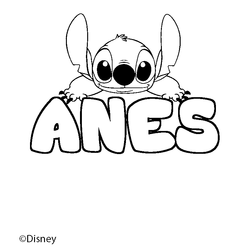 Coloraci&oacute;n del nombre ANES - decorado Stitch