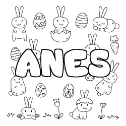 Coloraci&oacute;n del nombre ANES - decorado Pascua
