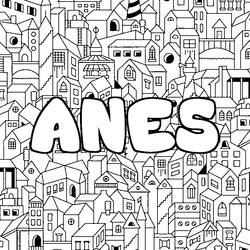 Coloraci&oacute;n del nombre ANES - decorado ciudad