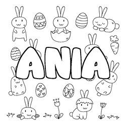 Coloraci&oacute;n del nombre ANIA - decorado Pascua