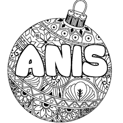 Coloraci&oacute;n del nombre ANIS - decorado bola de Navidad