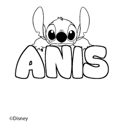 Coloraci&oacute;n del nombre ANIS - decorado Stitch