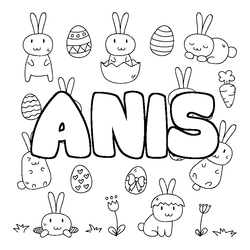 Coloraci&oacute;n del nombre ANIS - decorado Pascua