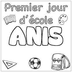 Coloraci&oacute;n del nombre ANIS - decorado primer d&iacute;a de escuela