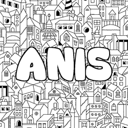 Coloraci&oacute;n del nombre ANIS - decorado ciudad