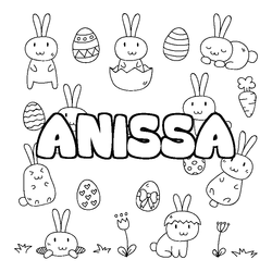 Coloraci&oacute;n del nombre ANISSA - decorado Pascua