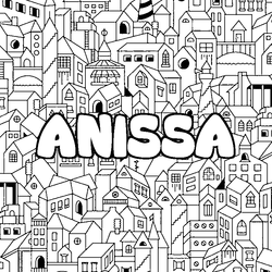 Coloraci&oacute;n del nombre ANISSA - decorado ciudad