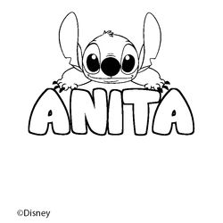 Coloraci&oacute;n del nombre ANITA - decorado Stitch