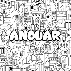 Coloraci&oacute;n del nombre ANOUAR - decorado ciudad