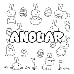 Coloraci&oacute;n del nombre ANOUAR - decorado Pascua