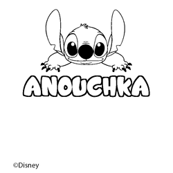 Coloraci&oacute;n del nombre ANOUCHKA - decorado Stitch