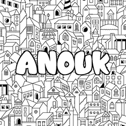 Coloraci&oacute;n del nombre ANOUK - decorado ciudad