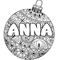 Coloraci&oacute;n del nombre ANNA - decorado bola de Navidad