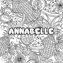 Coloraci&oacute;n del nombre ANNABELLE - decorado mandala de frutas