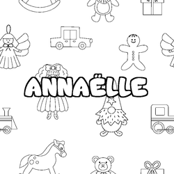 Coloraci&oacute;n del nombre ANNA&Euml;LLE - decorado juguetes