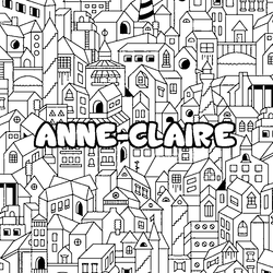 Coloraci&oacute;n del nombre ANNE-CLAIRE - decorado ciudad