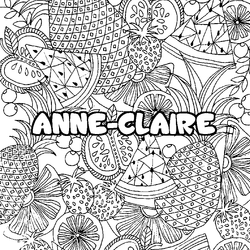 Coloraci&oacute;n del nombre ANNE-CLAIRE - decorado mandala de frutas