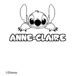 Coloraci&oacute;n del nombre ANNE-CLAIRE - decorado Stitch