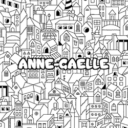 Coloraci&oacute;n del nombre ANNE-GAELLE - decorado ciudad