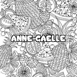 Coloraci&oacute;n del nombre ANNE-GAELLE - decorado mandala de frutas