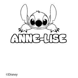 Coloraci&oacute;n del nombre ANNE-LISE - decorado Stitch