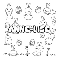 Coloraci&oacute;n del nombre ANNE-LISE - decorado Pascua