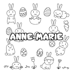 Coloraci&oacute;n del nombre ANNE-MARIE - decorado Pascua