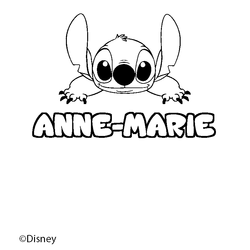 Coloraci&oacute;n del nombre ANNE-MARIE - decorado Stitch