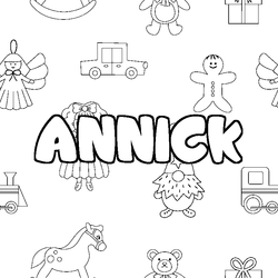 Coloraci&oacute;n del nombre ANNICK - decorado juguetes
