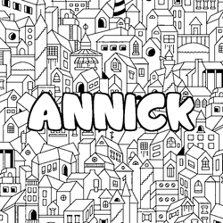Coloraci&oacute;n del nombre ANNICK - decorado ciudad