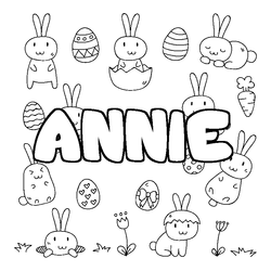Coloraci&oacute;n del nombre ANNIE - decorado Pascua