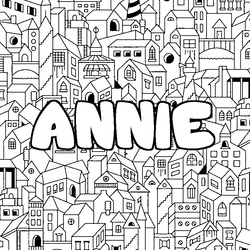 Coloraci&oacute;n del nombre ANNIE - decorado ciudad