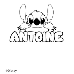 Coloraci&oacute;n del nombre ANTOINE - decorado Stitch