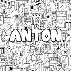 Coloraci&oacute;n del nombre ANTON - decorado ciudad