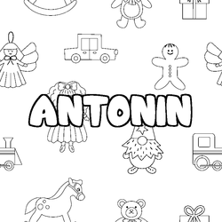 Coloraci&oacute;n del nombre ANTONIN - decorado juguetes