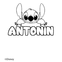 Coloraci&oacute;n del nombre ANTONIN - decorado Stitch