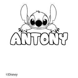 Coloraci&oacute;n del nombre ANTONY - decorado Stitch