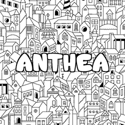 Coloraci&oacute;n del nombre ANTHEA - decorado ciudad
