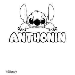 Coloraci&oacute;n del nombre ANTHONIN - decorado Stitch