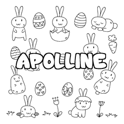 Coloraci&oacute;n del nombre APOLLINE - decorado Pascua