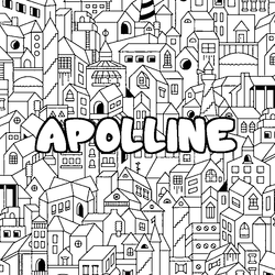 Coloraci&oacute;n del nombre APOLLINE - decorado ciudad