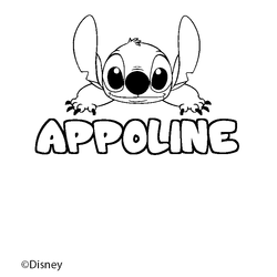 Coloraci&oacute;n del nombre APPOLINE - decorado Stitch